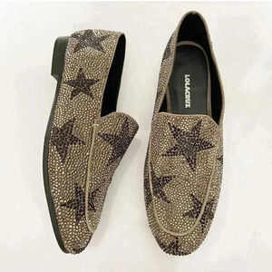 Lola Cruz Crystal Embellished Star Loafers